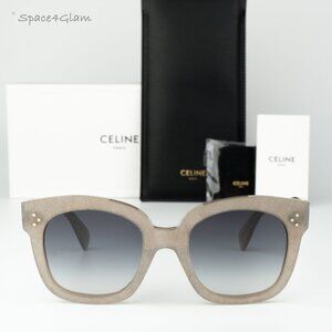 Celine Women Sunglasses Grey Silver Glitter Grey Grad Geometric CL4002UN 20B NEW